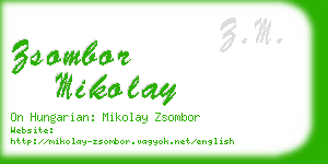 zsombor mikolay business card